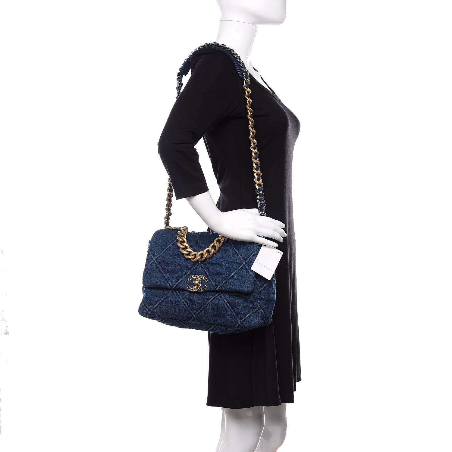 Chanel Denim Quilted Large 19 Flap Blue 2 of 12