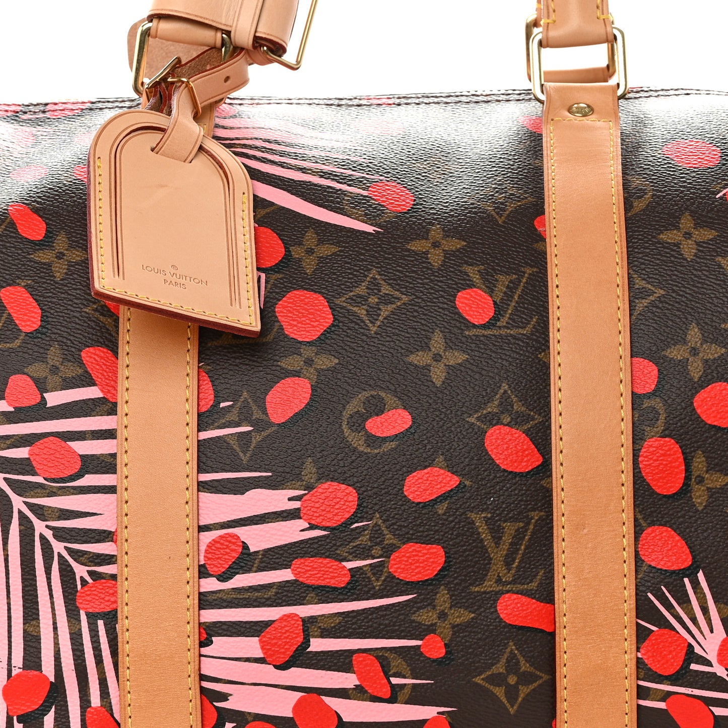 Monogram Jungle Dots Keepall Bandouliere 50 Sugar Pink Poppy