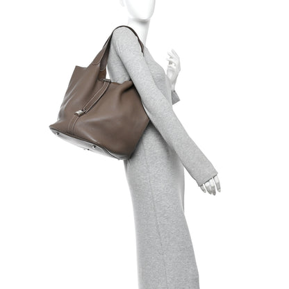 Hermes Taurillon Clemence Picotin Lock TGM Etoupe 2 of 12