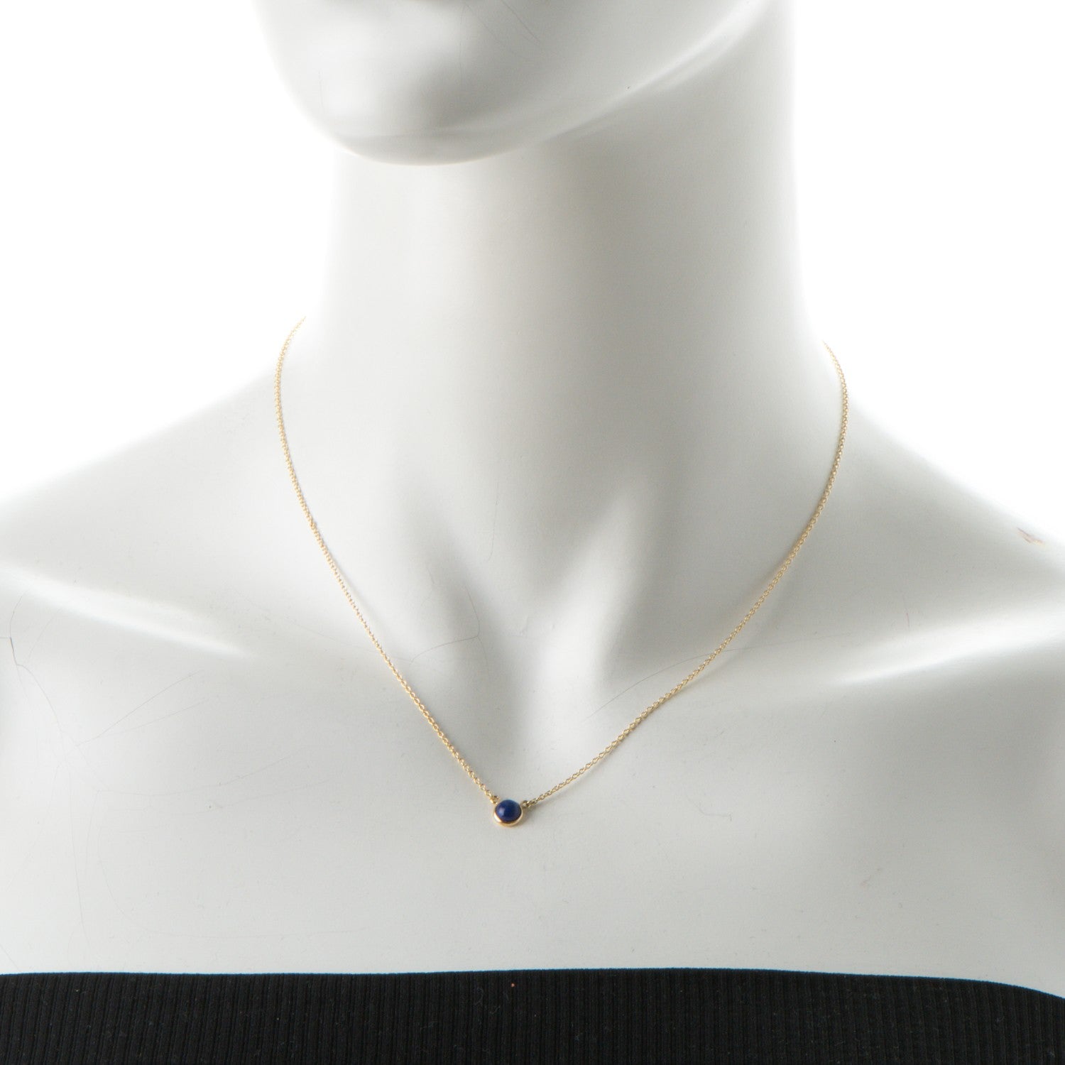 Tiffany 18K Yellow Gold Lapis Lazuli Elsa Peretti Color By The Yard Pendant Necklace 2 of 6
