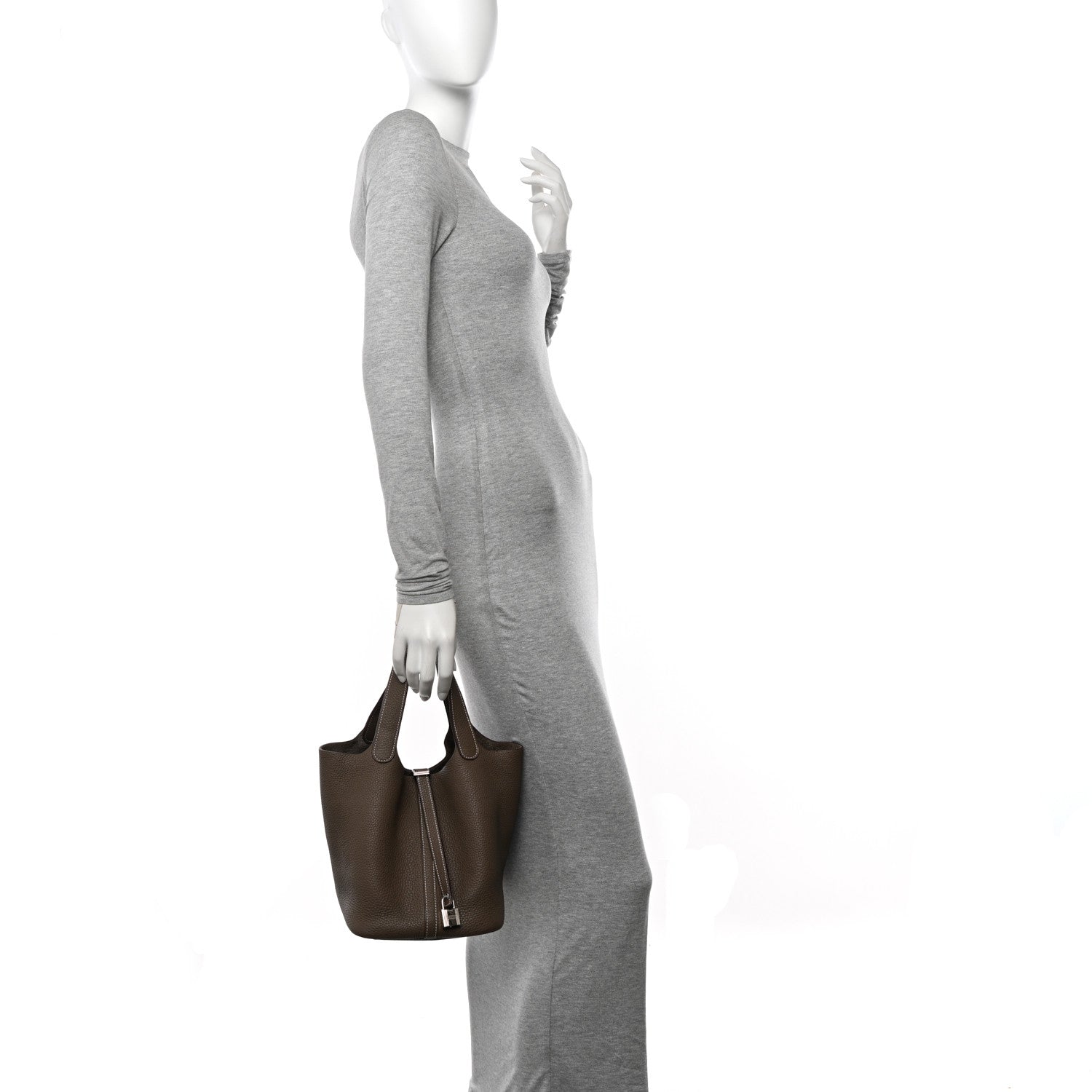 Hermes Taurillon Clemence Picotin Lock 22 MM Etoupe 2 of 10