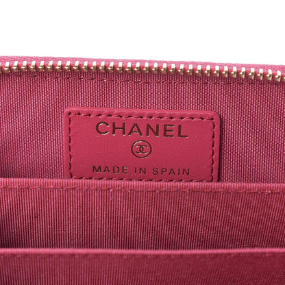 Chanel Shiny Goatskin Quilted 19 Zip Around Coin Purse Wallet Pink 6 of 7