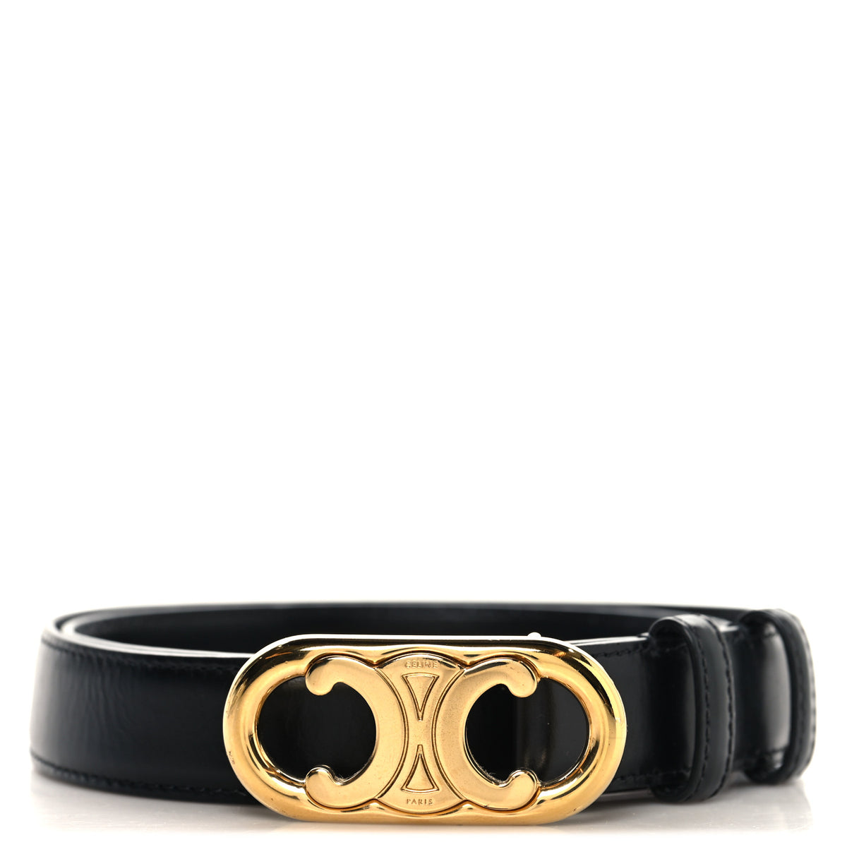 Box Calfskin Small 18mm Maillon Triomphe Belt 75 30 Black