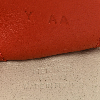 Hermes Milo Lambskin Grigri Rodeo Horse Bag Charm MM Craie Sesame Cornaline 3 of 5