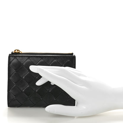 Bottega Veneta Nappa Intrecciato Small Bi-Fold Zip Wallet Black 2 of 8