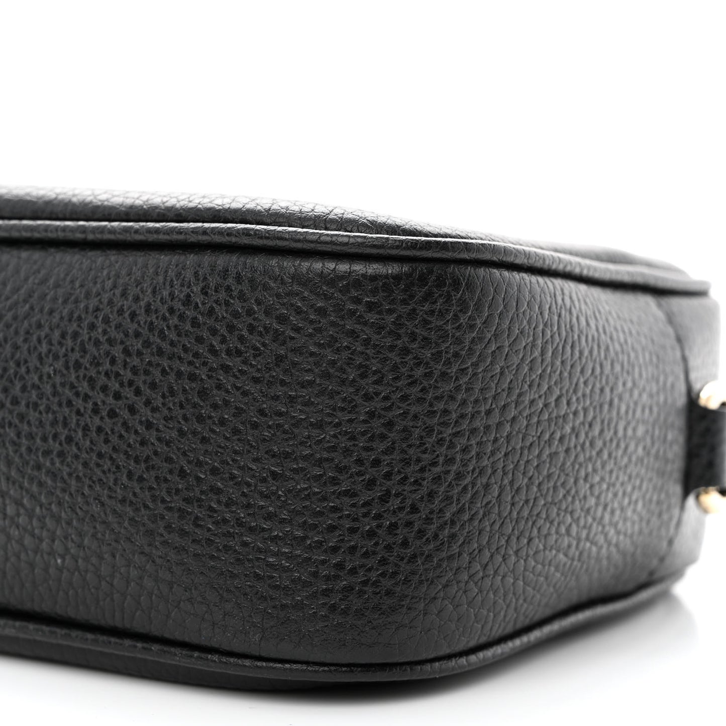 Pebbled Calfskin Small Soho Disco Bag Black