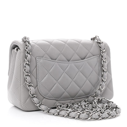 Chanel Lambskin Quilted Mini Rectangular Flap Grey 3 of 10