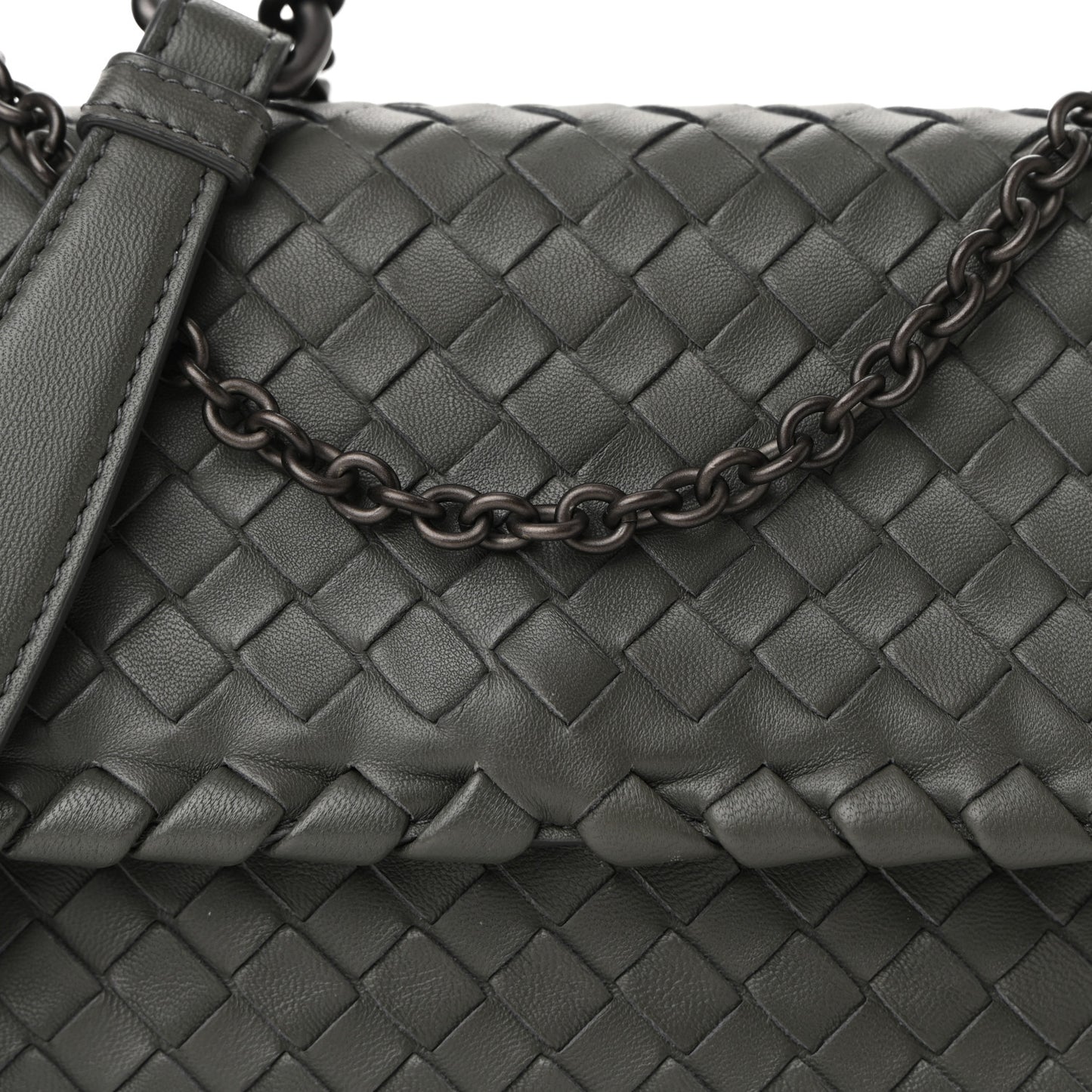 Nappa Intrecciato Baby Olimpia Shoulder Bag Steel