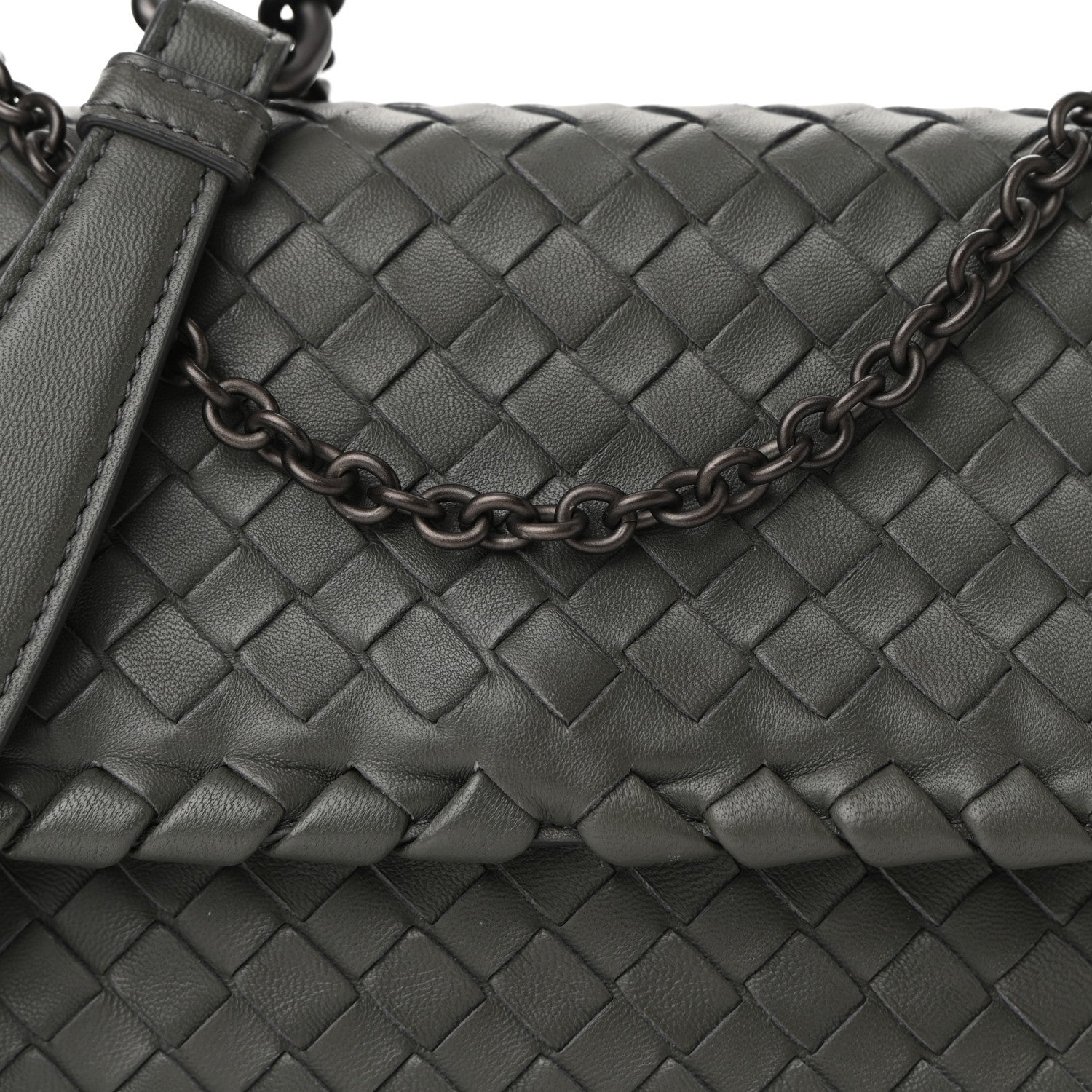 Bottega Veneta Nappa Intrecciato Baby Olimpia Shoulder Bag Steel 7 of 9