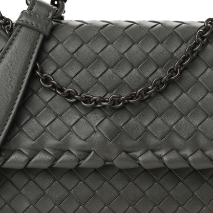 Bottega Veneta Nappa Intrecciato Baby Olimpia Shoulder Bag Steel 7 of 9