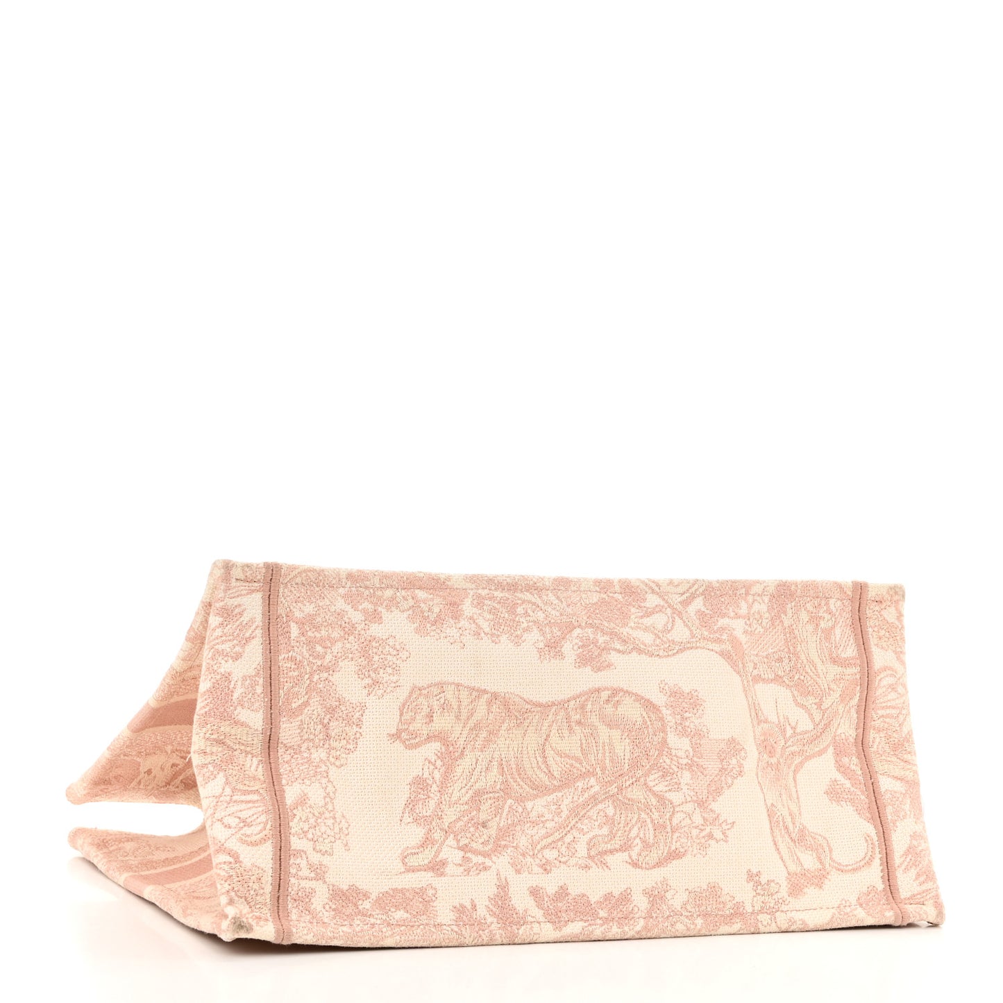 Canvas Embroidered Medium Dioriviera Toile De Jouy Book Tote Rose