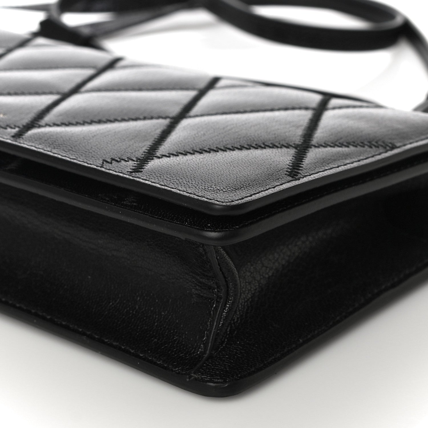 Givenchy Goatskin Quilted GV3 Strap Wallet Black 8 of 10
