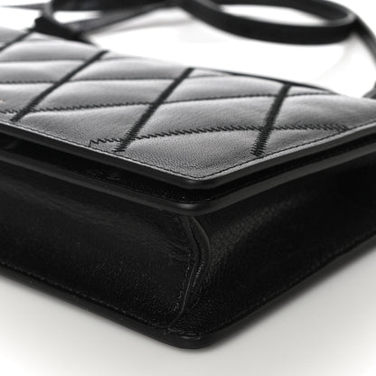 Givenchy Goatskin Quilted GV3 Strap Wallet Black 8 of 10