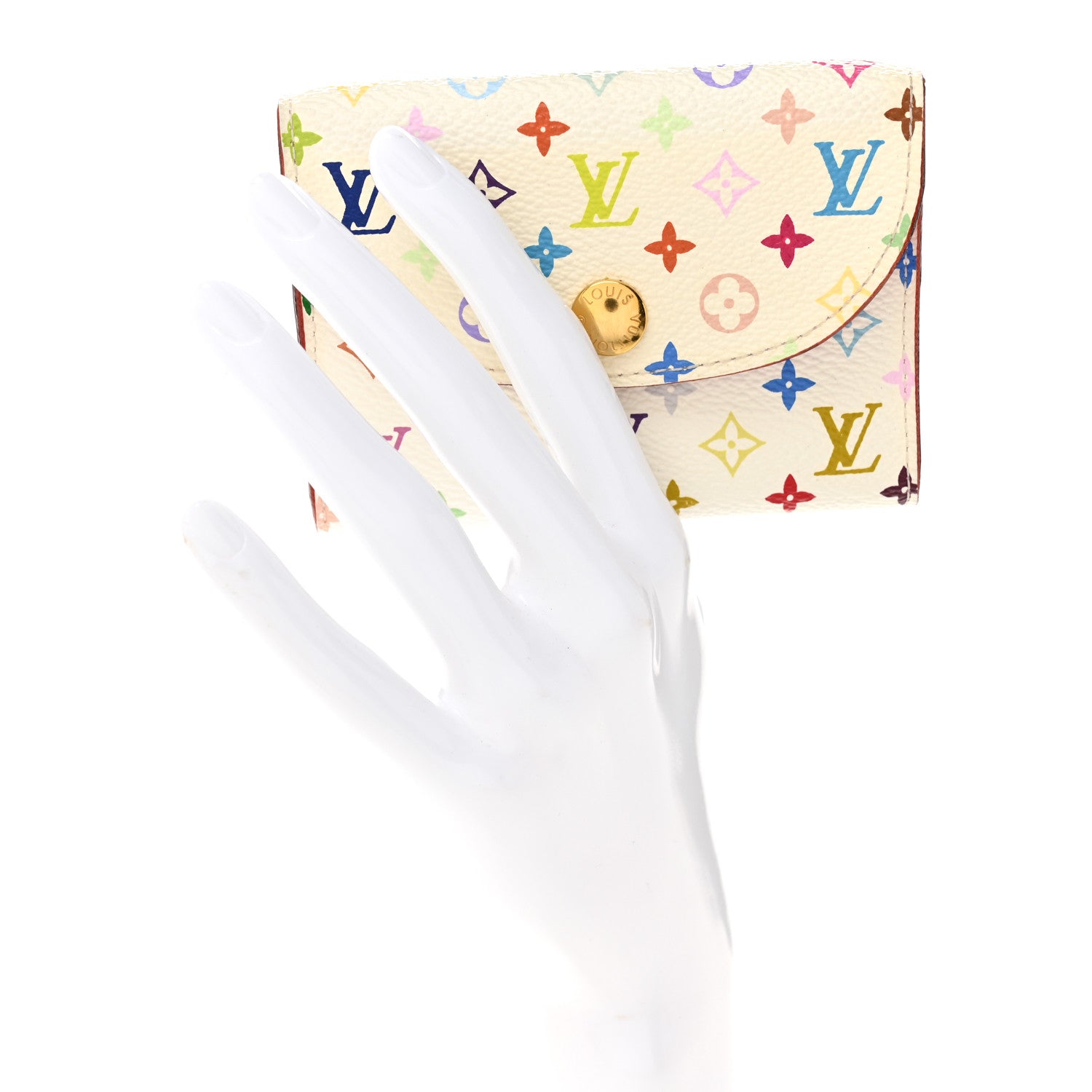 Louis Vuitton Monogram Multicolor Business Card Holder White Litchi 2 of 7