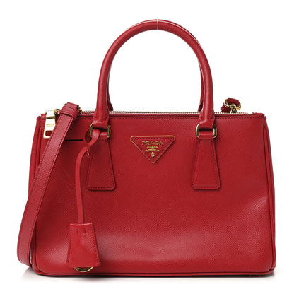 Prada Saffiano Small Galleria Double Zip Tote Fuoco 1 of 12