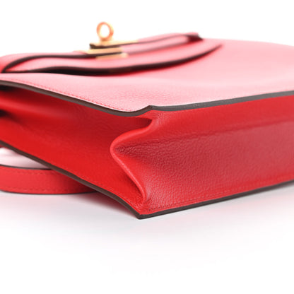 Hermes Evercolor Kelly Danse II Belt Bag Rouge De Coeur 9 of 11