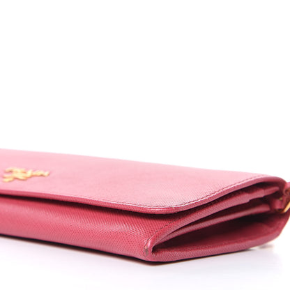 Prada Saffiano Metal Oro Chain Wallet Peonia 9 of 11