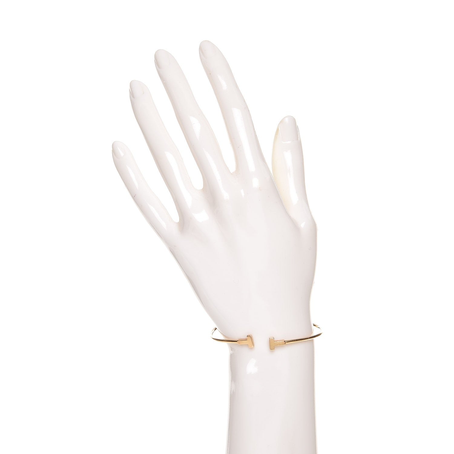 Tiffany 18K Yellow Gold Narrow T Wire Bracelet 2 of 3