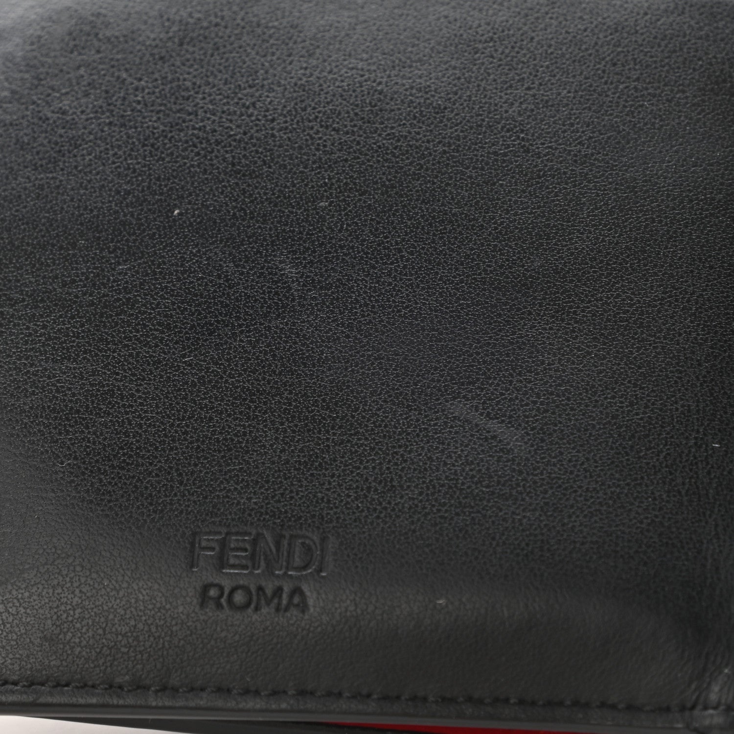 Fendi Vitello Century Monster Eyes Inlay Bi-Fold Wallet Black Giallo Rosso 13 of 14