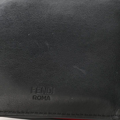Fendi Vitello Century Monster Eyes Inlay Bi-Fold Wallet Black Giallo Rosso 13 of 14