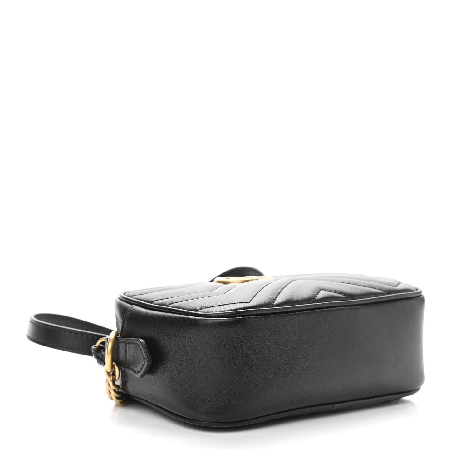 Calfskin Matelasse Mini GG Marmont Chain Shoulder Bag Black