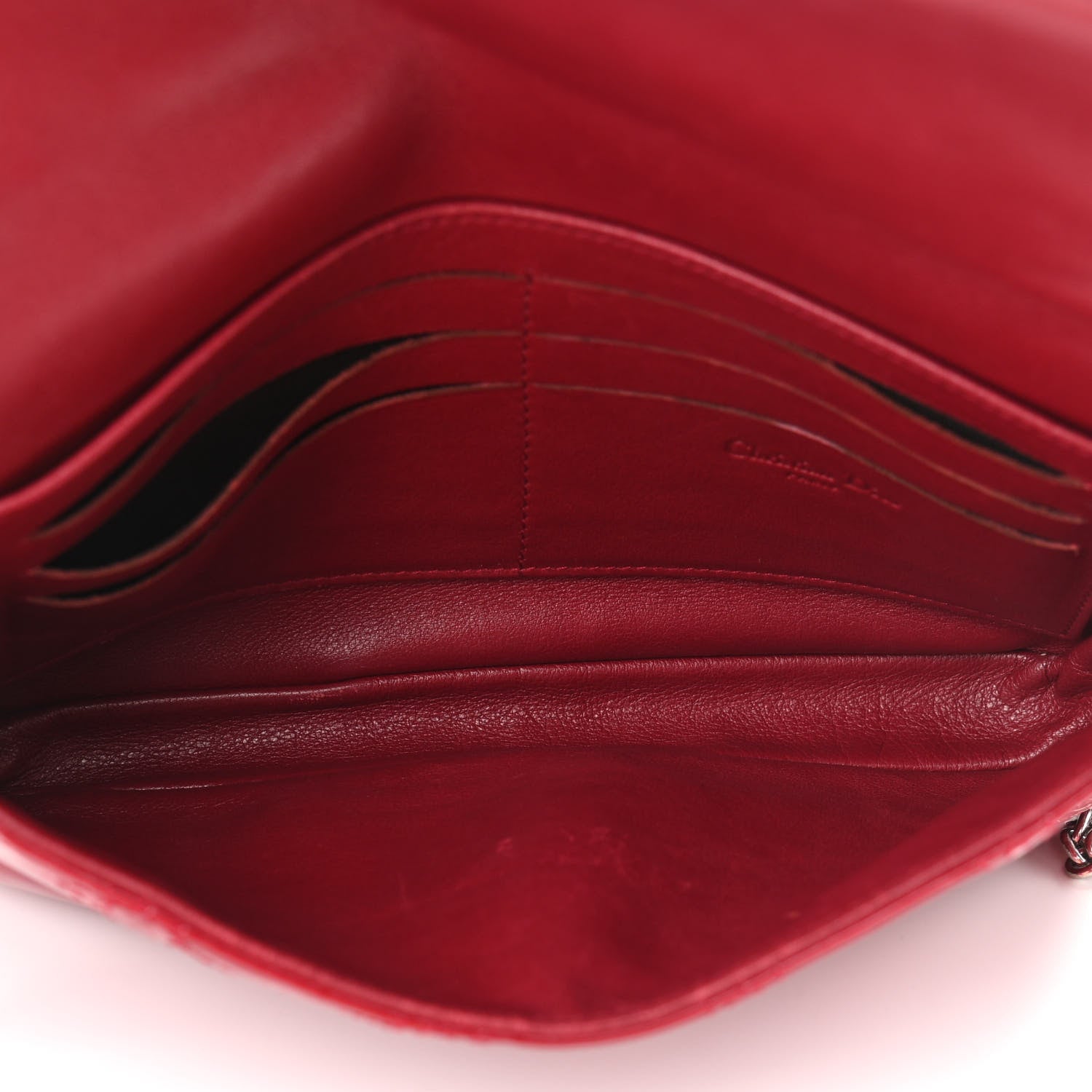 Christian Dior Patent Cannage New Lock Pouch Red 5 of 15