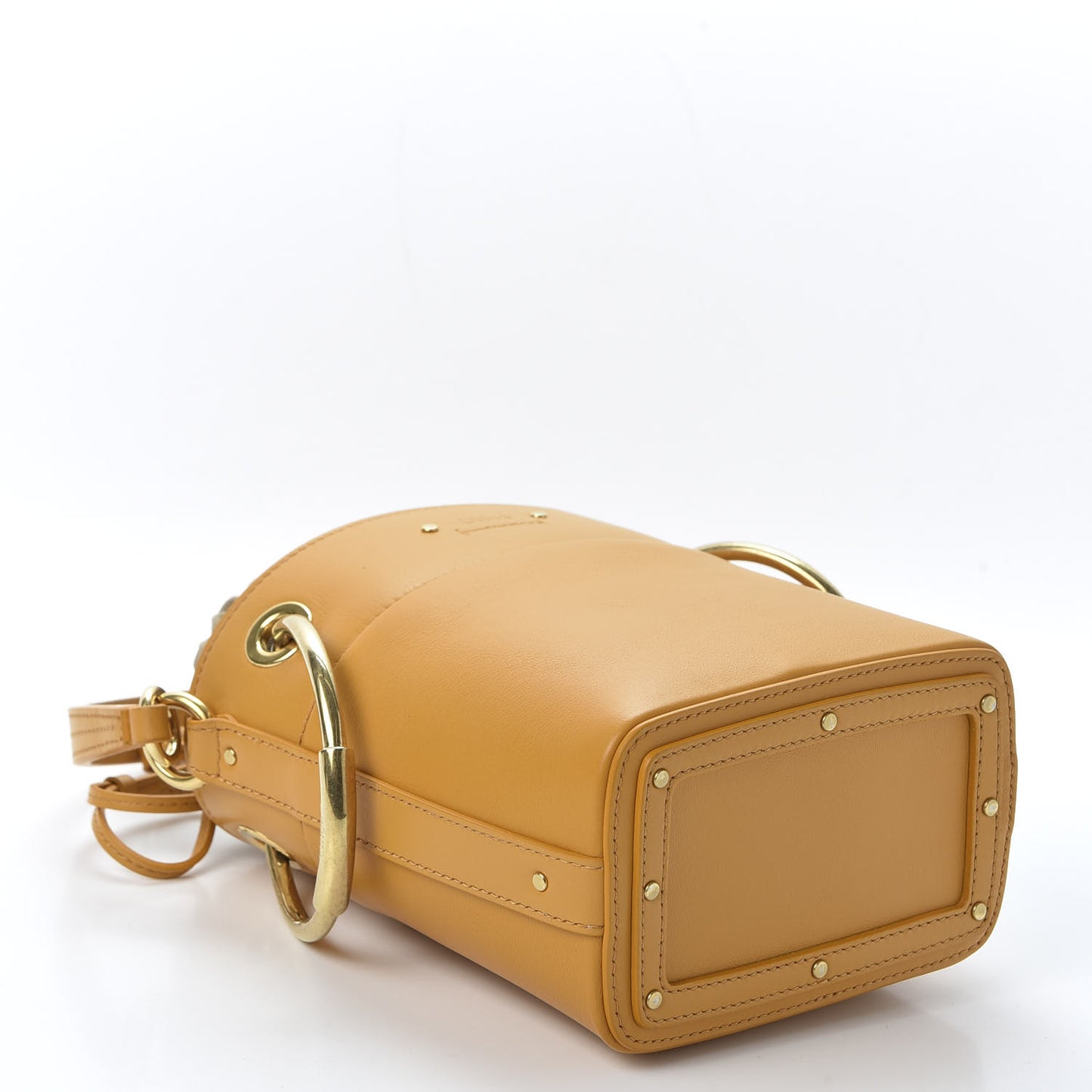 Smooth Calfskin Mini Roy Bucket Bag Burning Camel