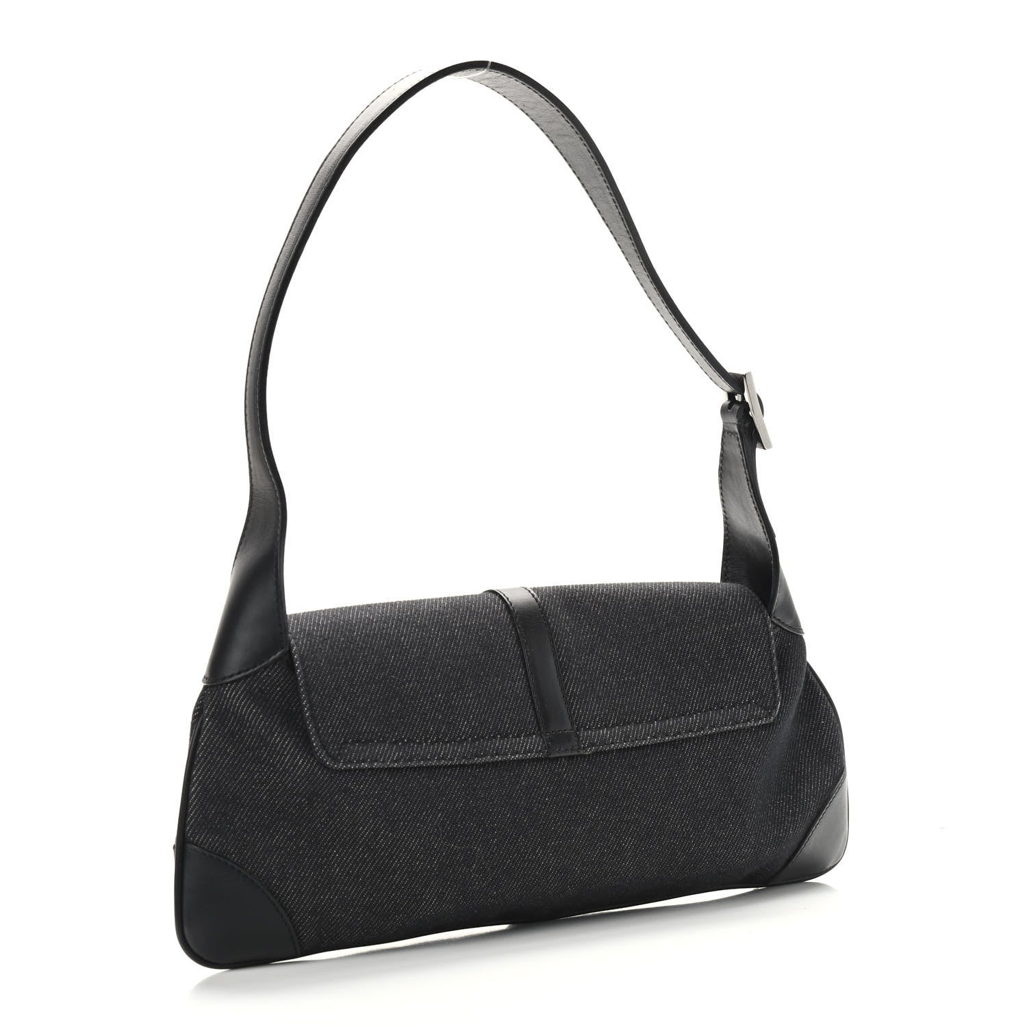 Gucci Denim Calfskin Small Jackie O Hobo Black 3 of 9