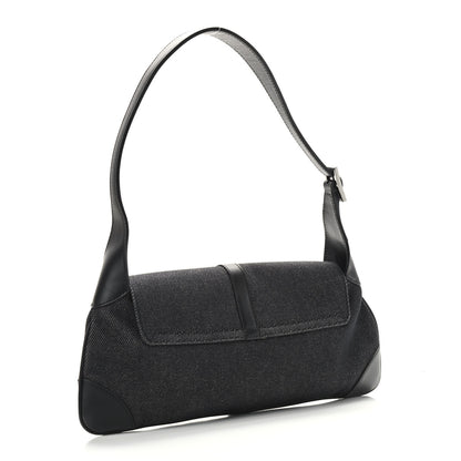 Gucci Denim Calfskin Small Jackie O Hobo Black 3 of 9