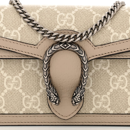 Gucci GG Supreme Monogram Textured Dollar Calfskin Super Mini Dionysus Shoulder Bag Beige Mystic White Oatmeal 8 of 11