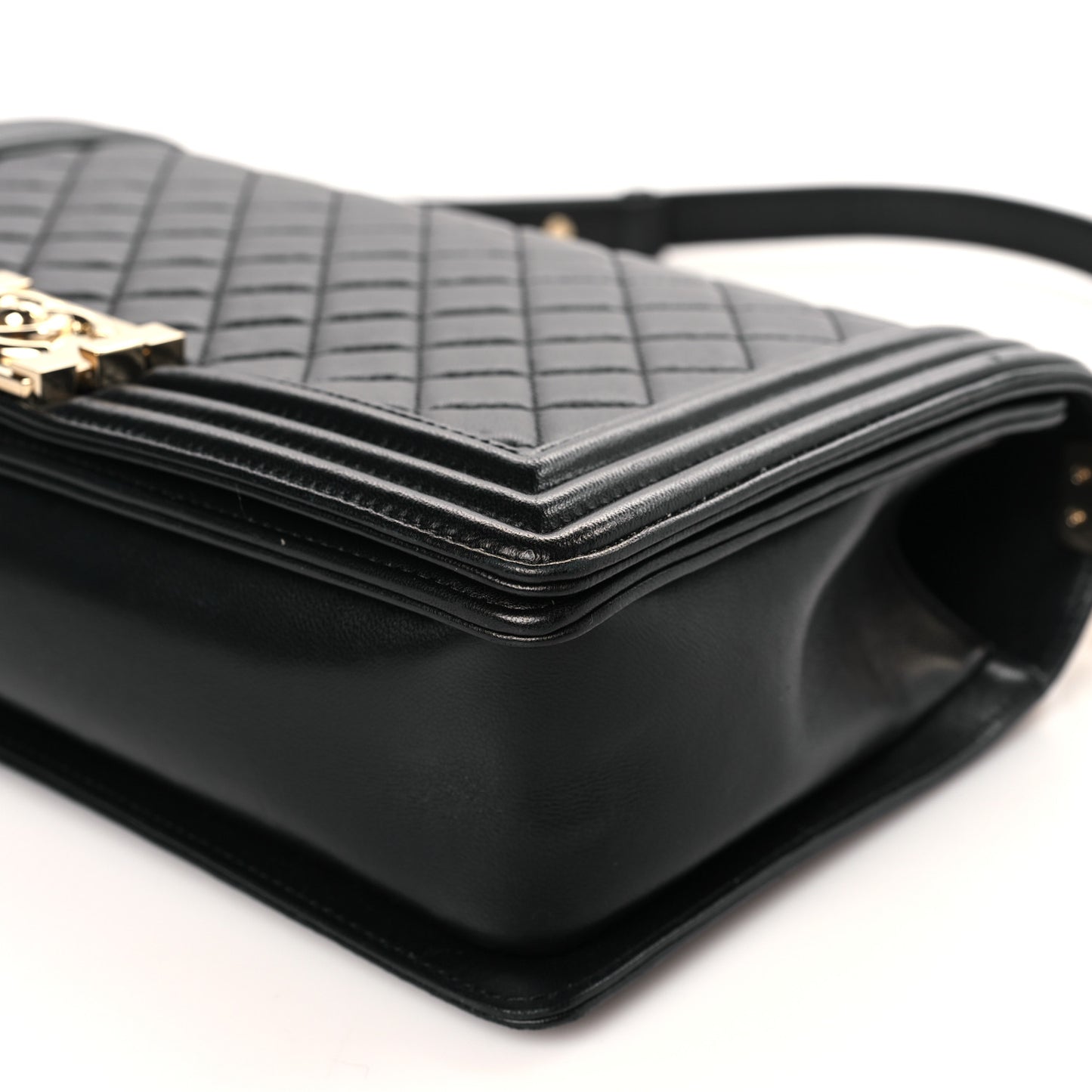 Calfskin Quilted New Medium Boy Flap Black