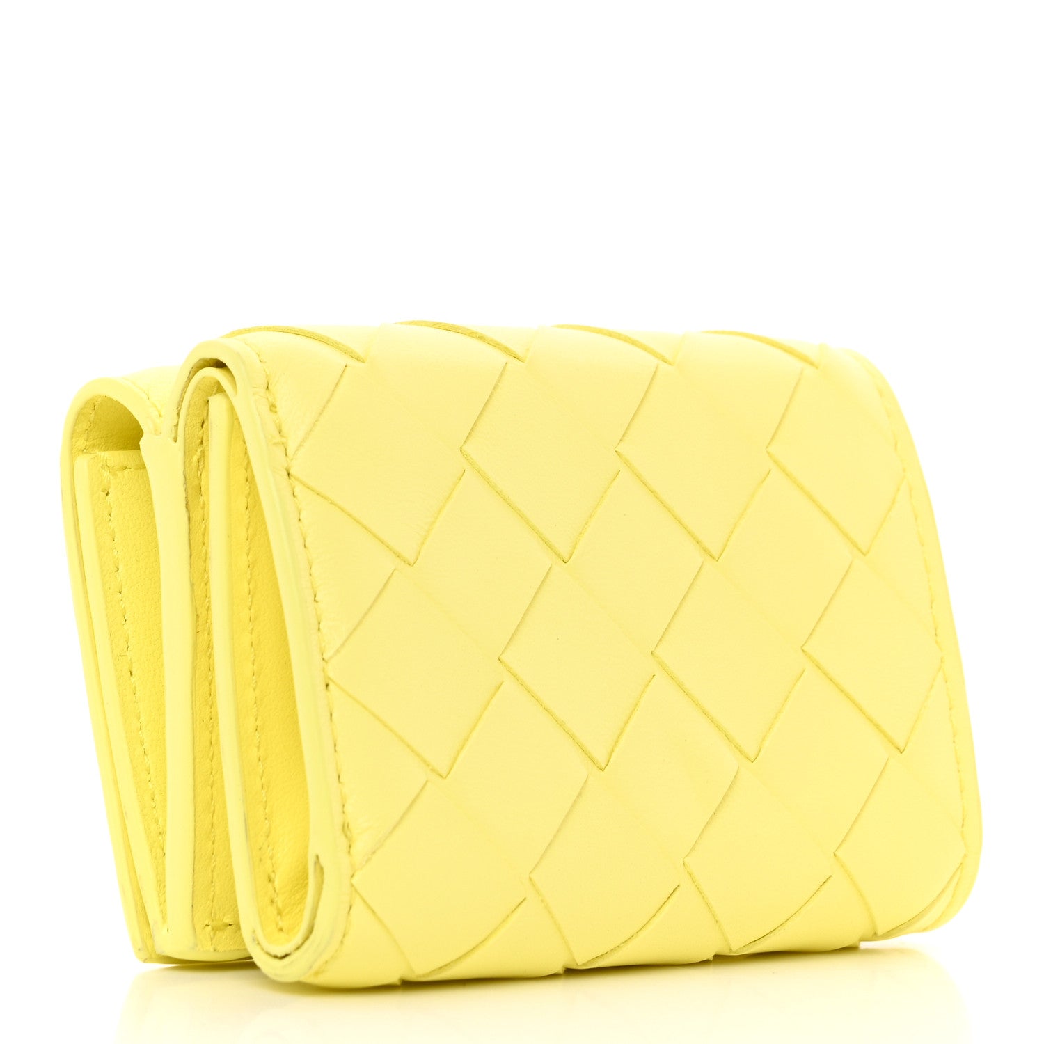 Bottega Veneta Nappa Intrecciato Tri-Fold Wallet Yellow 3 of 14