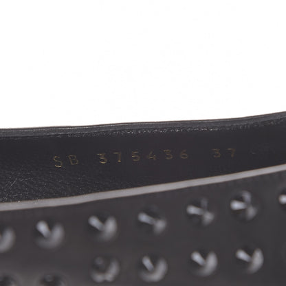 Saint Laurent Calfskin Studded Paris Ballerina Flats 37 Black 10 of 10