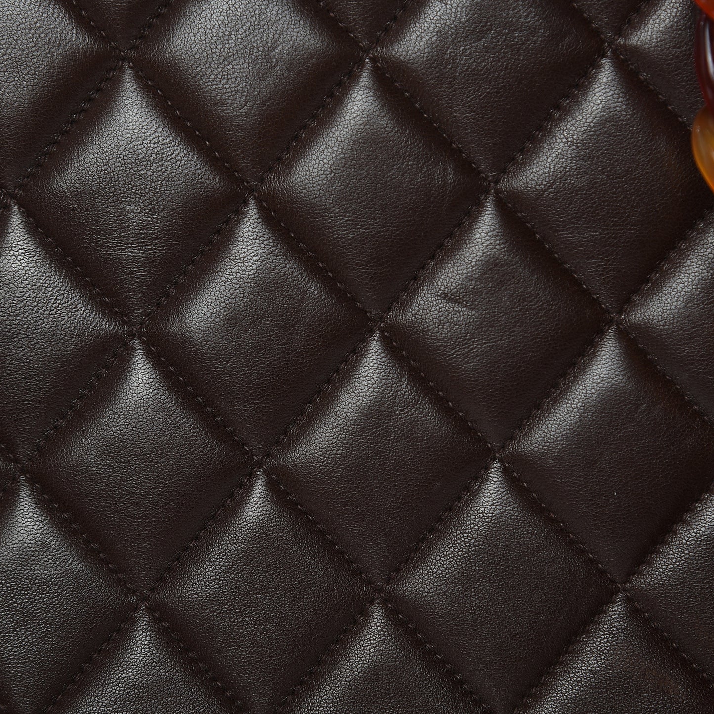 Lambskin Tortoise Square Chain Flap Brown