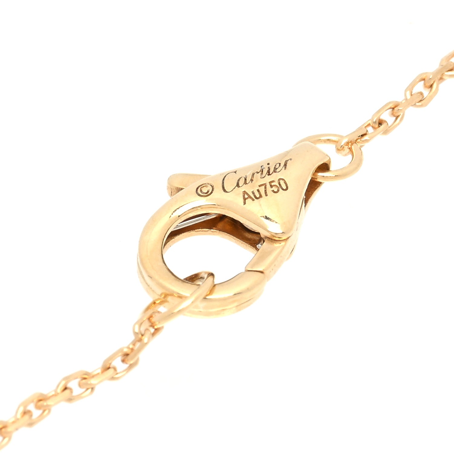 Cartier 18K Yellow Gold Diamond Mother of Pearl XS Amulette de Cartier Pendant Necklace 5 of 8