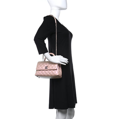 Chanel Iridescent Caviar Quilted Mini Coco Handle Flap Pink 2 of 13