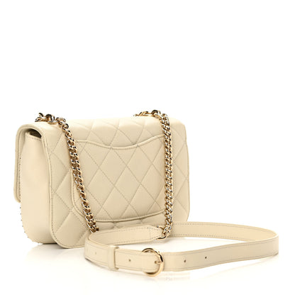 Chanel Caviar Quilted Small Studded Flap Off White 3 of 14