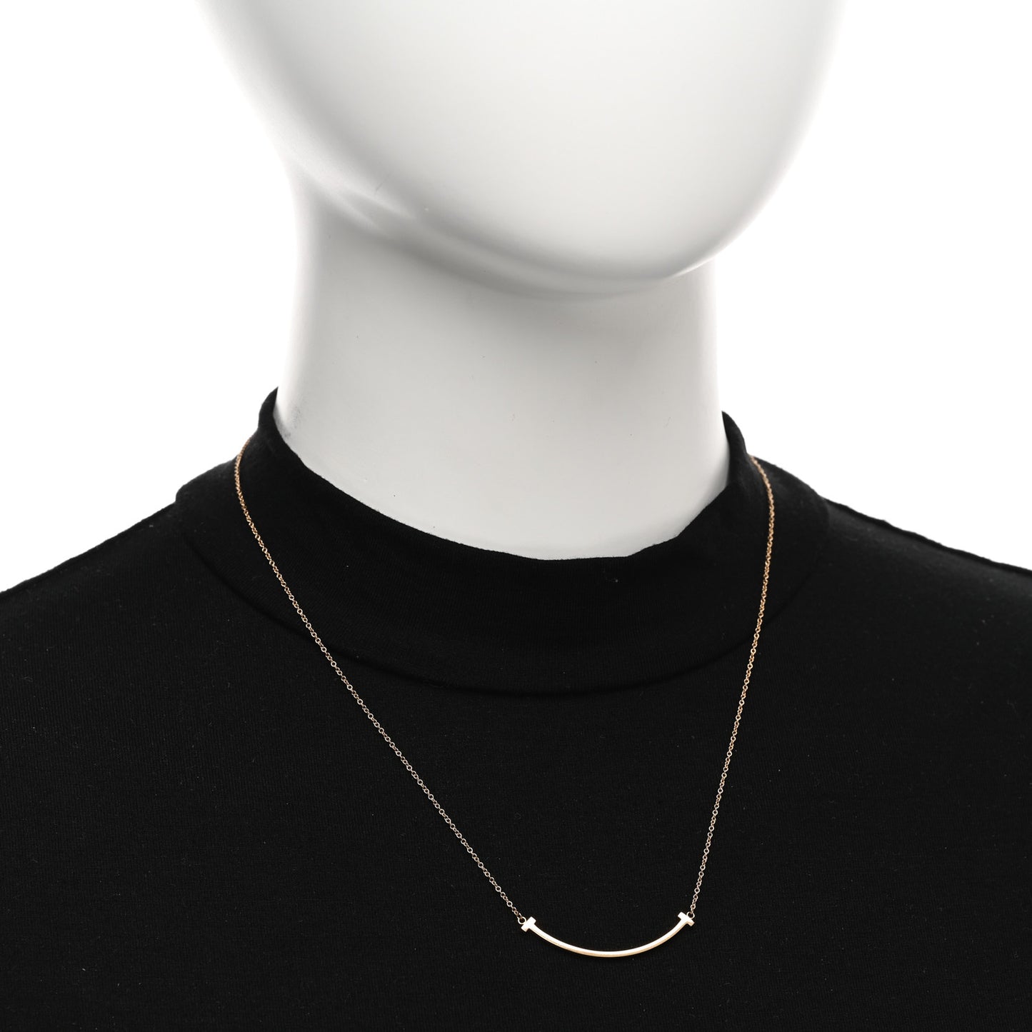 18K Yellow Gold Small T Smile Pendant Necklace