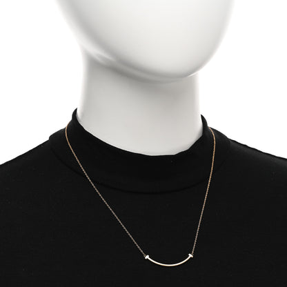 Tiffany 18K Yellow Gold Small T Smile Pendant Necklace 2 of 4
