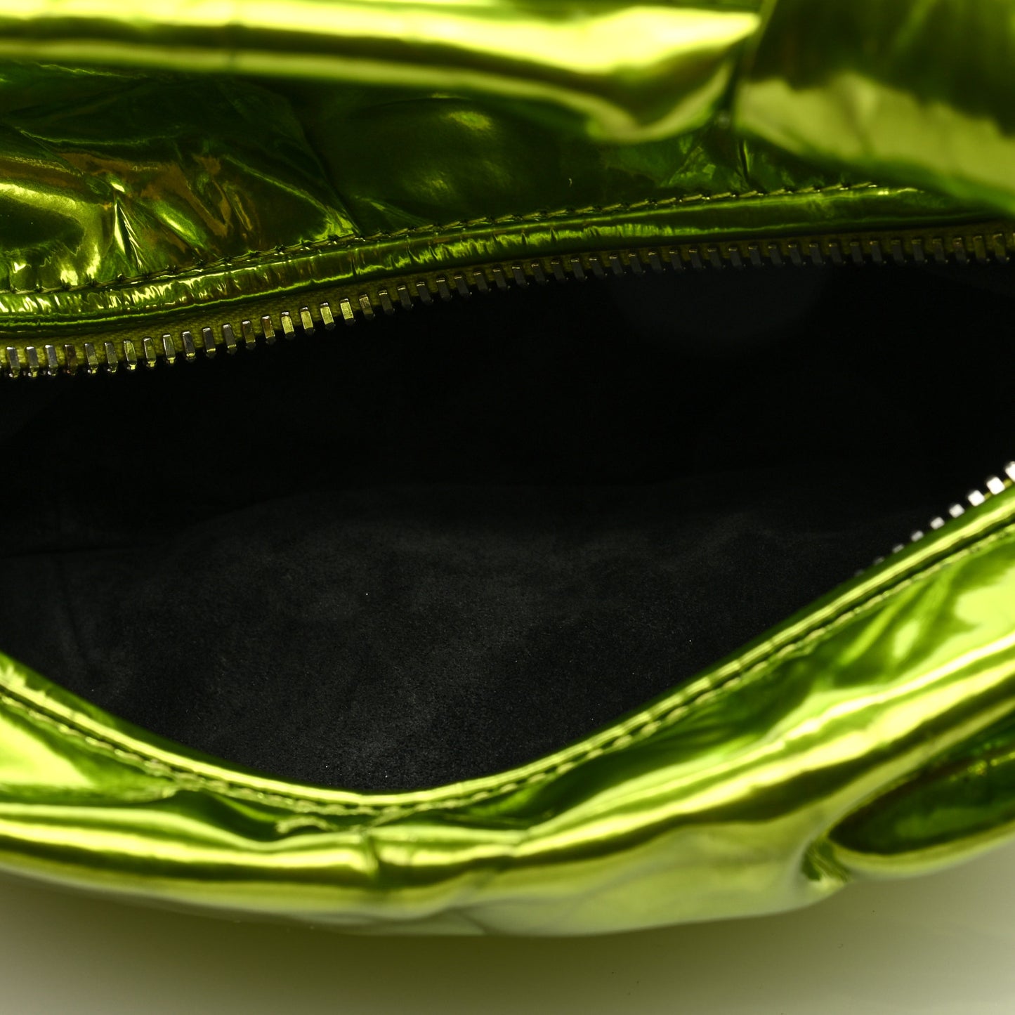 Metallic Crushed Calfskin Mini Jodie Chlorophyll