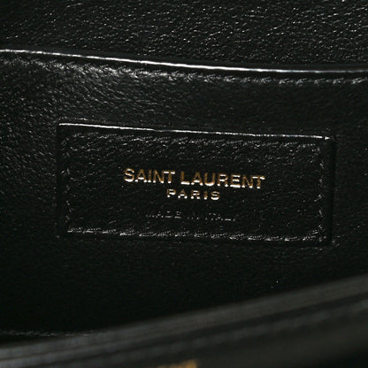 Saint Laurent Box Calfskin Monogram Medium Solferino Satchel Black 6 of 11