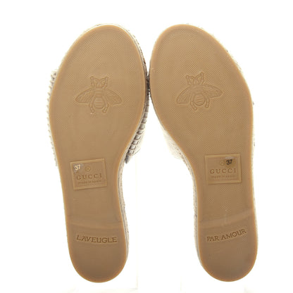 Gucci Nappa Matelasse GG Marmont Espadrille Slide Sandals 37 Great White 6 of 11
