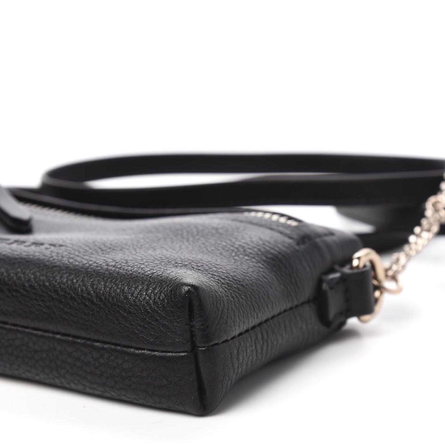 Grainy Calfskin Mini Rossett Bodybrit Biker Crossbody Black