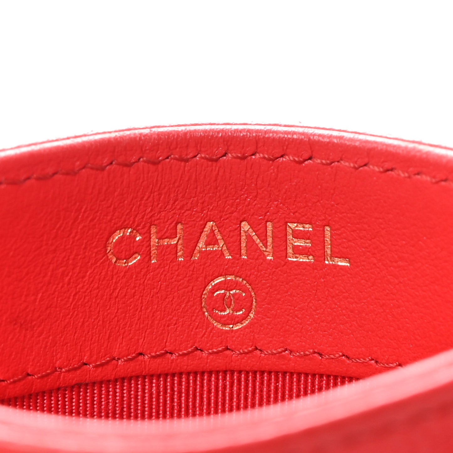 Caviar Quilted Card Holder Red