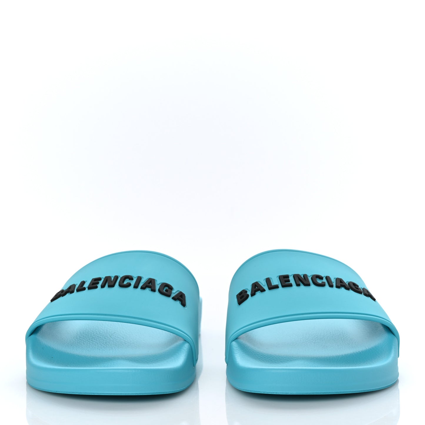 Rubber Womens Logo Pool Slide Sandals 36 Aqua Blue