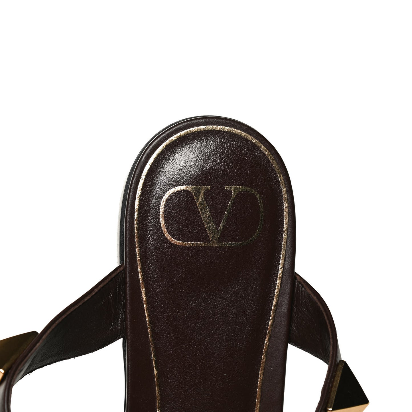 Calfskin Roman Stud Ankle Strap Flat Sandals 40.5 Fondant