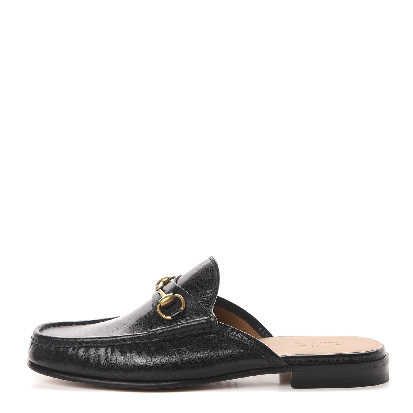 Goatskin Mens Horsebit Slippers 10 Black