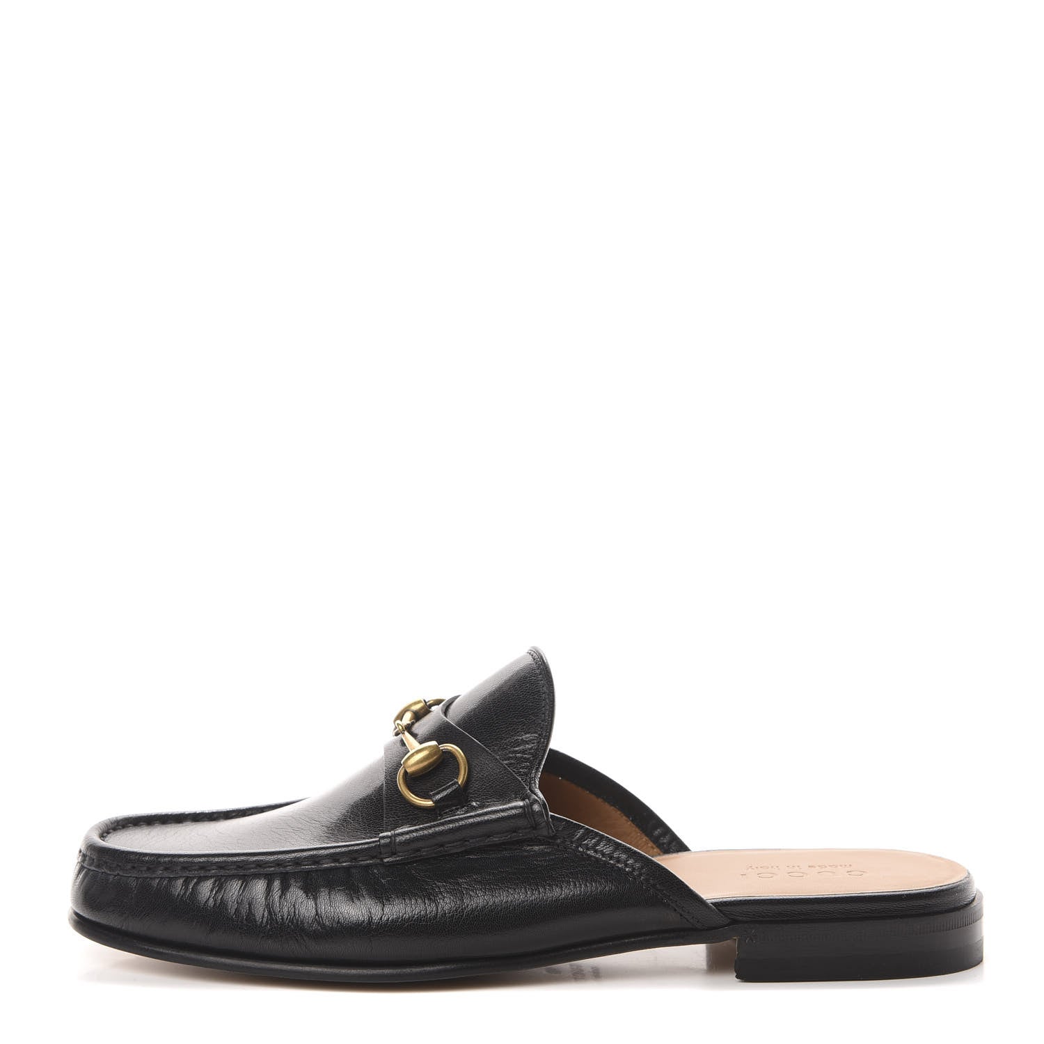 Gucci Goatskin Mens Horsebit Slippers 10 Black 1 of 9