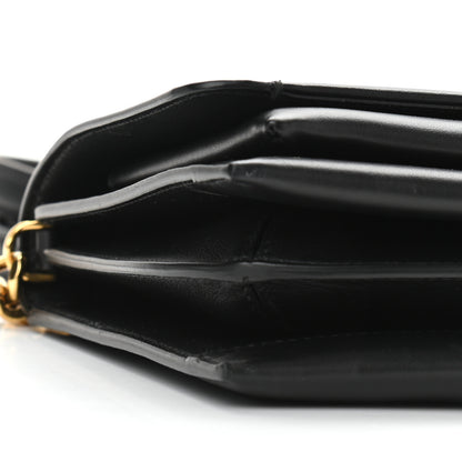 Salvatore Ferragamo Calfskin Trifolio Flap Shoulder Bag Black 5 of 10