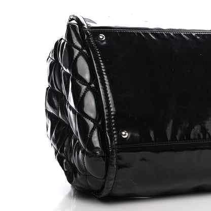 Chanel Vinyl Lipstick Ligne Accordion Tote Black 8 of 9
